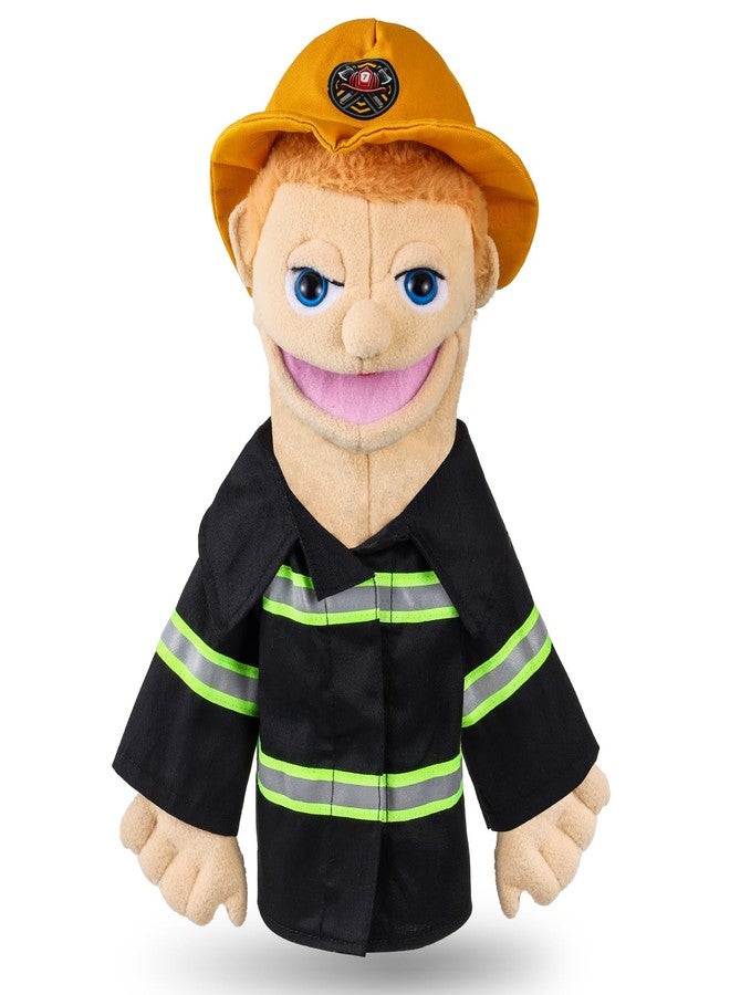 ZJoey Role Play Hand Puppets Hand Plush Chef Doctor Fireman Pirate Detective Athlete Nurse Worker Hand Puppet Toys Puppets for Kids Storytelling Imaginative Pretend Play Teaching Preschool(Fireman) - Image 1