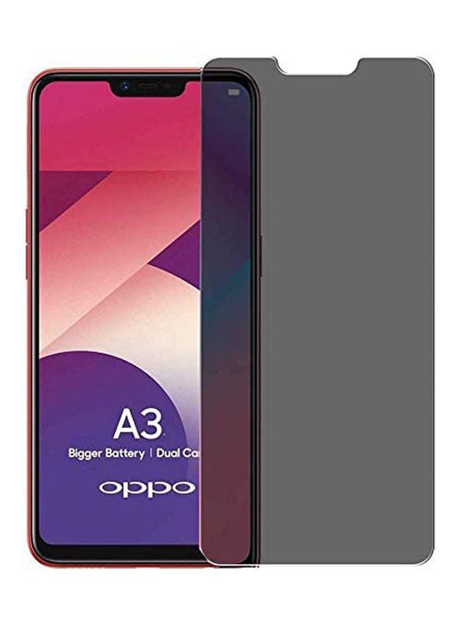 NIBEMINENT Anti-Spy Tempered Glass Screen Film Guard,9H Hardness Hd Anti-Scratch Protector For Oppo A3/Oppo F7 Black - Image 1