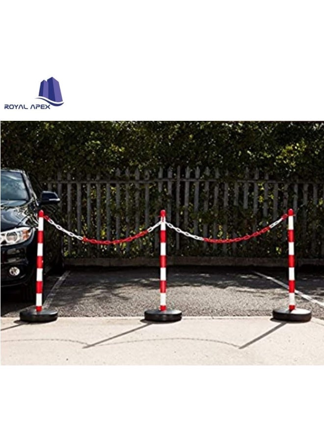 Biella 15Mtr Multi-Purpose Pvc Barrier Chain For Safety Parking Space, Decorative Garden Fence And Warehouse Caution Safe Barrier Etc (6Mm Redand White) - Image 4