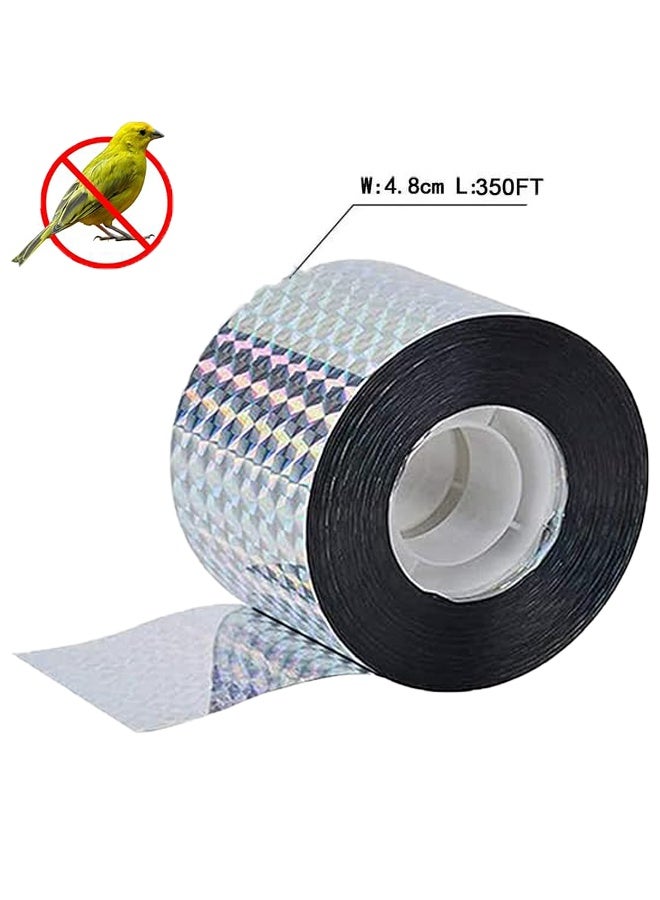 FULI Bird Repellent Tape, Repellent Deterrent Reflective Device, Dual-sided Repellent Tape for Bird - 4.8cm*350ft - Image 1