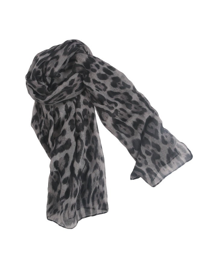 Travel Sun Protection Bali Print Classic Leopard Pattern Flat Women's Bag Headscarf Silk Scarf - Image 1