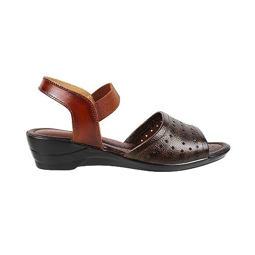 Mochi Women Antic Gold Synthetic Leather comfort Sandal UK/4 EU/37 (33-439) - Image 3