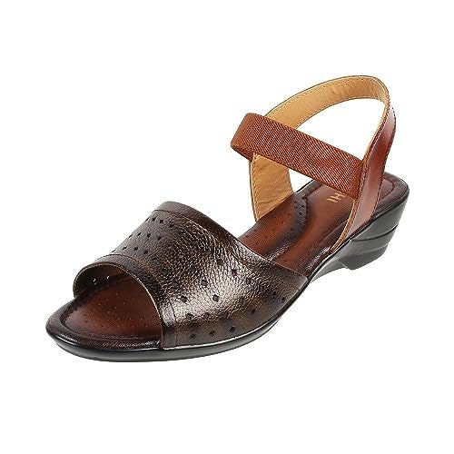 Mochi Women Antic Gold Synthetic Leather comfort Sandal UK/4 EU/37 (33-439) - Image 1