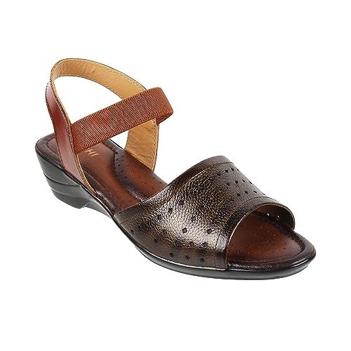 Mochi Women Antic Gold Synthetic Leather comfort Sandal UK/4 EU/37 (33-439) - Image 2