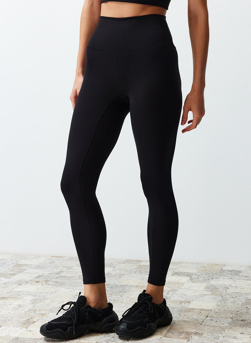 trendyol Black Brushed Recovery Matte and Soft Fabric Full Length Knitted Sports Leggings - Image 3