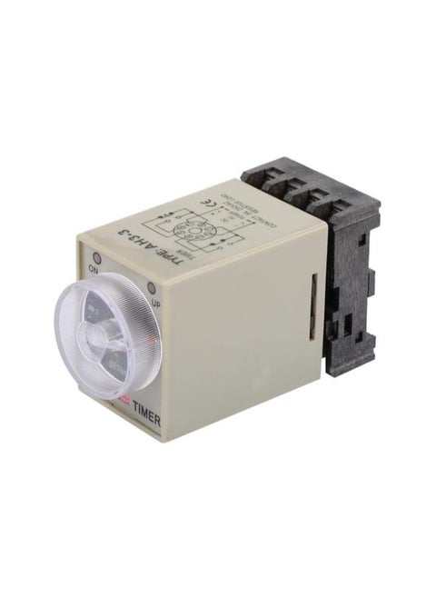 Timer Relay, Delay ON Time Relay, AH3-3 AC 110V 0-10 Seconds Knob Control Timer Relay Delay ON Time Relay with Base AC 110V
