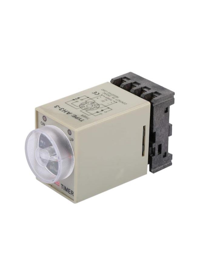 Generic - Timer Relay, Delay ON Time Relay, AH3-3 AC 110V 0-10 Seconds Knob Control Timer Relay Delay ON Time Relay with Base AC 110V - Image 1