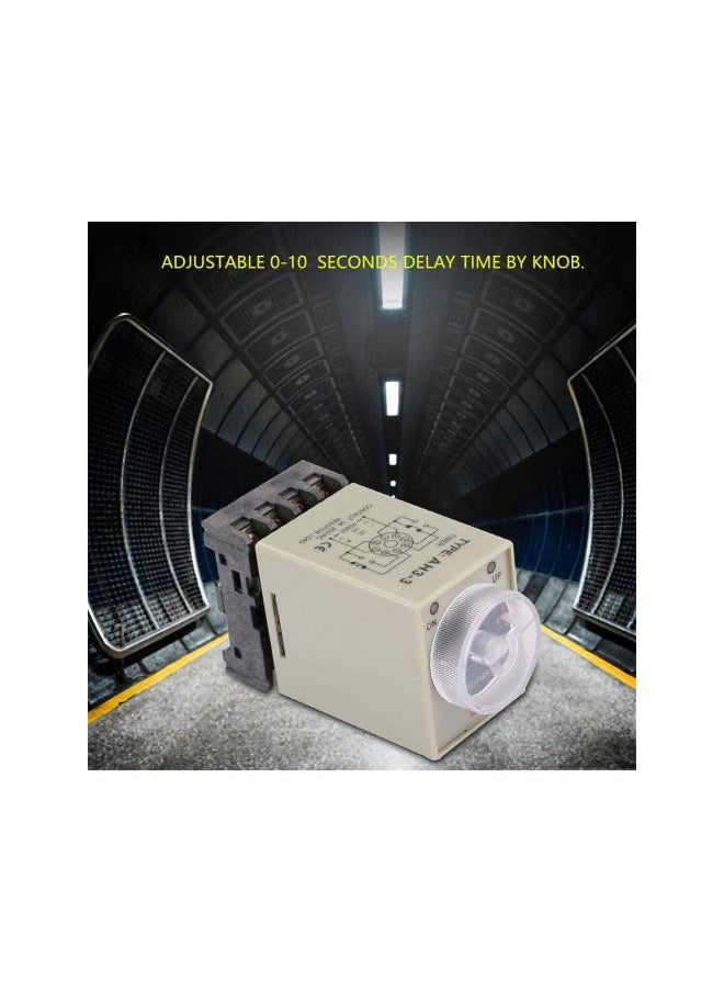 Generic - Timer Relay, Delay ON Time Relay, AH3-3 AC 110V 0-10 Seconds Knob Control Timer Relay Delay ON Time Relay with Base AC 110V - Image 1