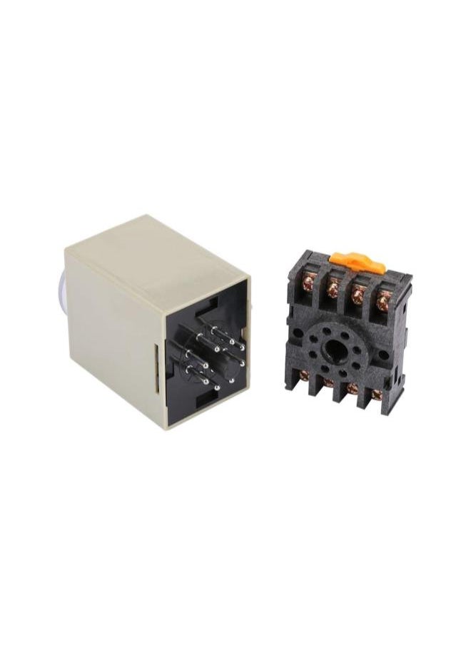 Generic - Timer Relay, Delay ON Time Relay, AH3-3 AC 110V 0-10 Seconds Knob Control Timer Relay Delay ON Time Relay with Base AC 110V - Image 1