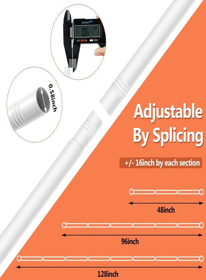 Tidisort Curtain Rods No Drilling for Windows Set 32 to 48 Inch,5/8 Inch Diameter Drapey Pole with No Drill Curtain Rod Brackets,Renter Friendly Cortineros Para Ventanas with Adhesive Holder Hook (White) - Image 5