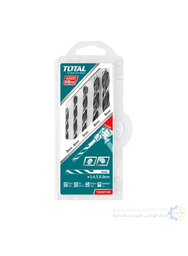 Total TACSD7055 5-Piece Wooden Sesame Drill Bit Set