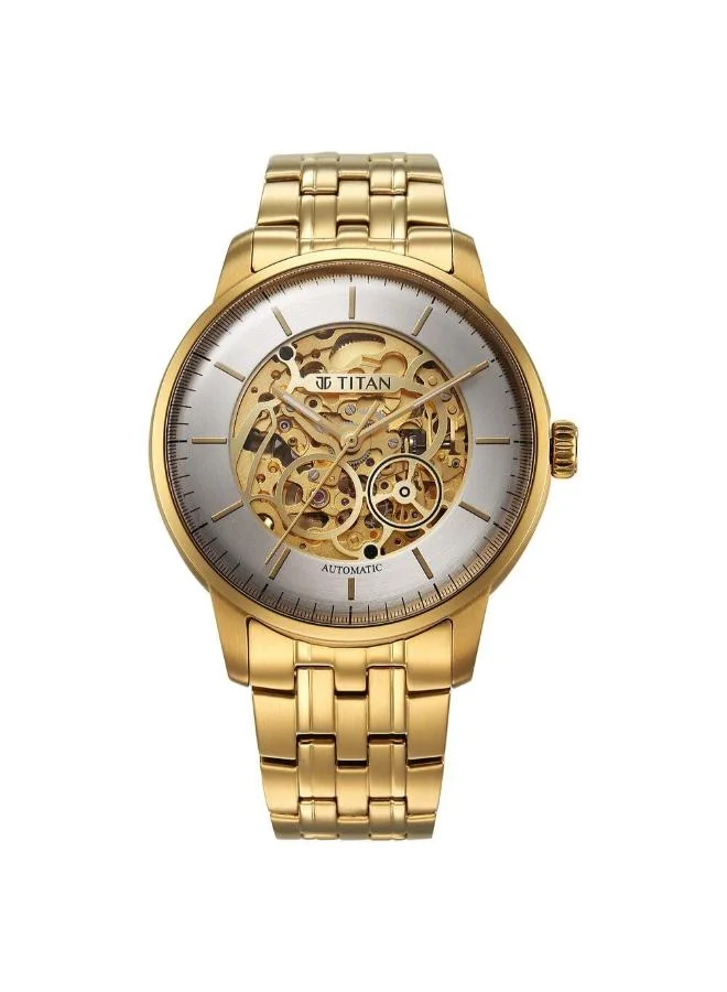 تيتان Men's Stainless Steel Automatic Watch 90110YM01 - 44 mm