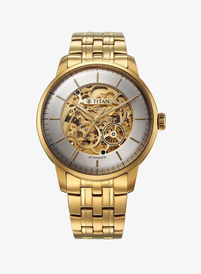 Titan Men's Stainless Steel Automatic Watch 90110YM01 - 44 mm