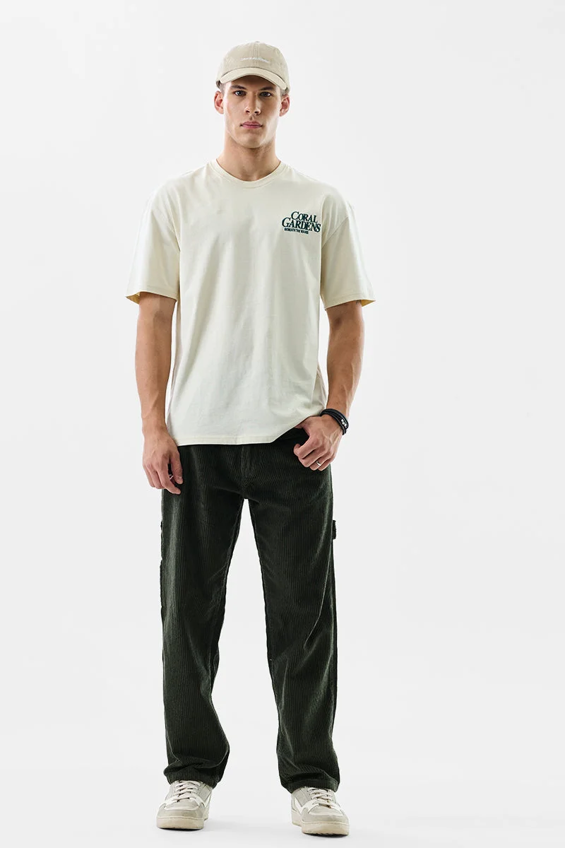 SNITCH Dark Green Textured Relaxed Streetwear Cargo