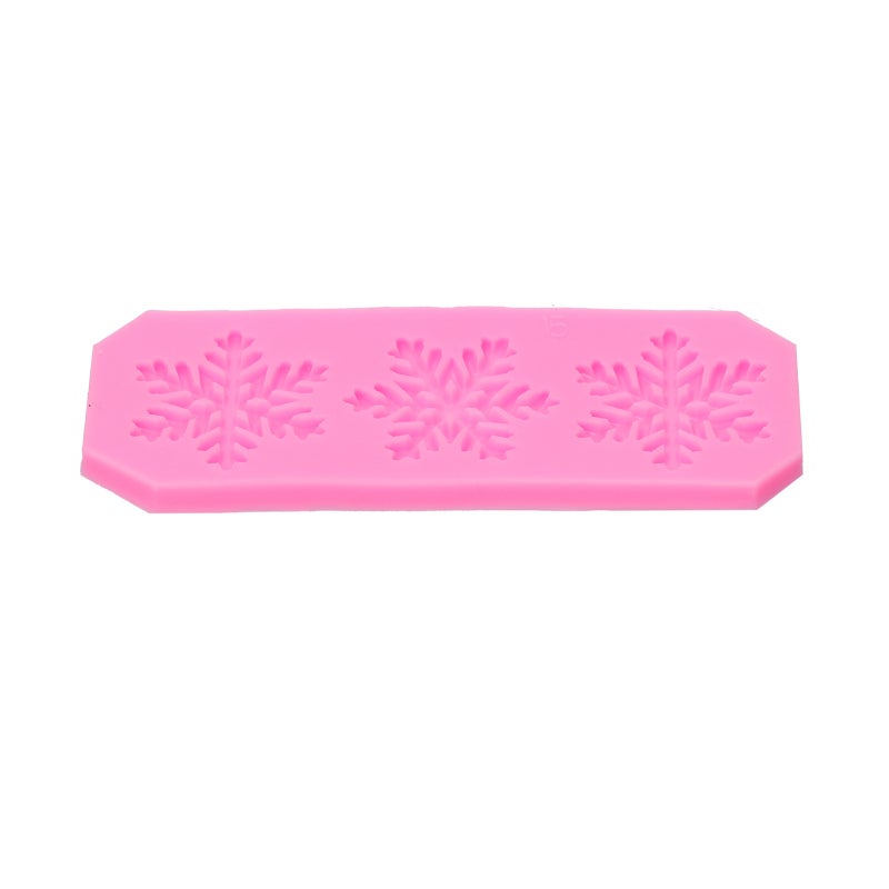 Snowflake Molds: 5 Different Shapes Silicone Mold - No Viscous Design Flexible Mold for Cake Decoration, Chocolate Making - Image 1