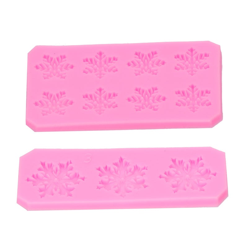 Snowflake Molds: 5 Different Shapes Silicone Mold - No Viscous Design Flexible Mold for Cake Decoration, Chocolate Making - Image 4