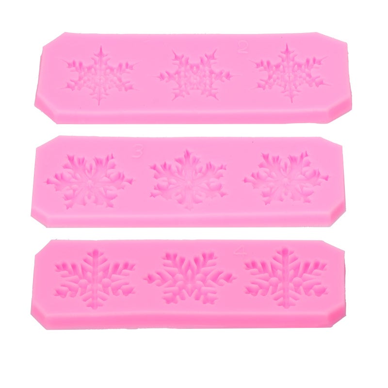 Snowflake Molds: 5 Different Shapes Silicone Mold - No Viscous Design Flexible Mold for Cake Decoration, Chocolate Making - Image 5