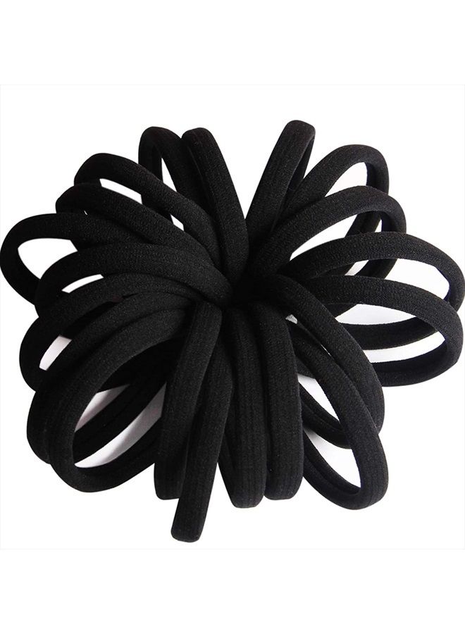 GOSICUKA 20 PCS Large Hair Ties for Thick Hair Black Hair Bands for Women Men and Girls No Damage Stretchy Ponytail Holders for Braids (5 cm in Diameter, 1 cm in Width) - Image 3