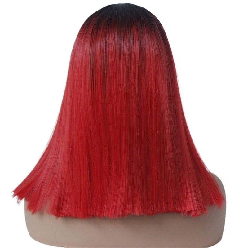 13x3 Lace Long Straight Ombre Red Wigs, Synthetic Wear and Go Glueless Wig for Women for Women with Thinning Hair(24inch) - Image 3