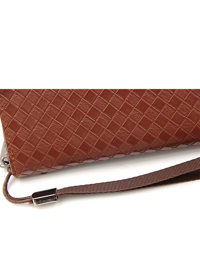 MenBense Classic Braid PU Leather Large Capacity Men Long Wallet Zipper Card Holder Phone Bag for Shopping Business Money Bag 20*10.5*2.5cm - Image 5