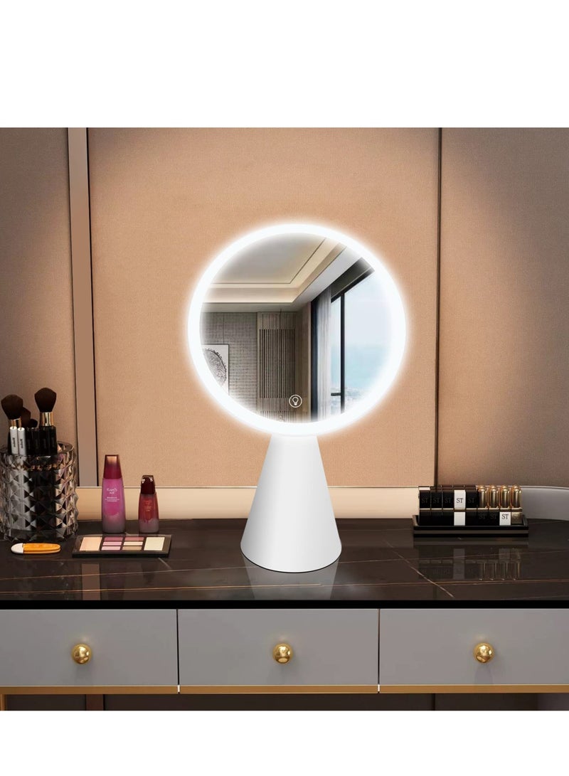 Portable LED Magnifying Makeup Mirror with Rechargeable Battery - Perfect for Travel and Daily Use - Image 3