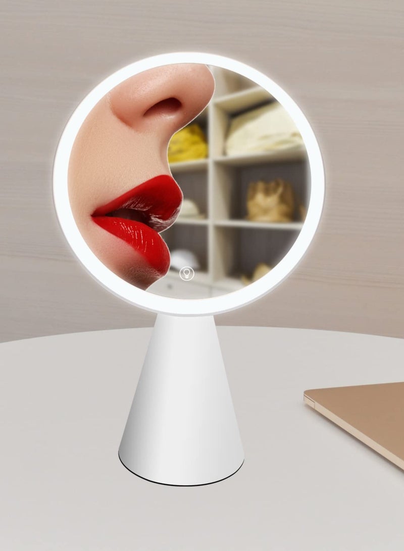 Portable LED Magnifying Makeup Mirror with Rechargeable Battery - Perfect for Travel and Daily Use - Image 4