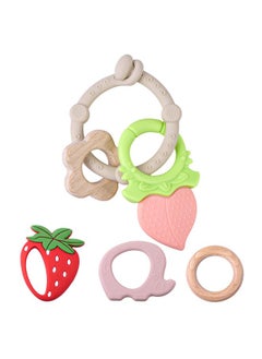 Baby Teething Ring(6 Pack) Multi Use Baby Toy Ring Attach Toys & Teethers To Stroller Car Seat & Moresofttextured Sensory Chew Rings & Wood Teether Soothe Babies Gums For Infantkhaki - pzsku/Z2B5C8A5AF7F6EA0D7854Z/45/_/1698906092/1d7f2508-d4f2-428a-aa26-3955e92ac467