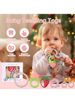 Baby Teething Ring(6 Pack) Multi Use Baby Toy Ring Attach Toys & Teethers To Stroller Car Seat & Moresofttextured Sensory Chew Rings & Wood Teether Soothe Babies Gums For Infantkhaki - pzsku/Z2B5C8A5AF7F6EA0D7854Z/45/_/1698906096/2c7310cc-ebe3-4b0f-8ab7-6e8330eff6fc