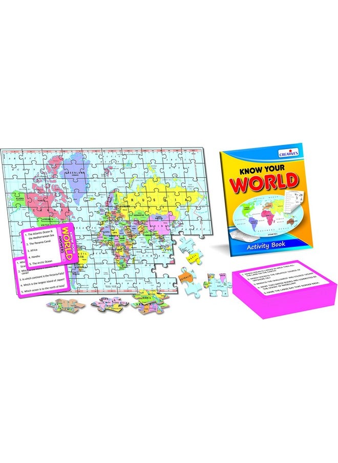 Creative's Creative’s Know Your World | World Map Jigsaw Puzzles| Learning Continents & Oceans| Countries & Their Capitals Puzzles for Kids| Map Reading Skills| Learning Educational Puzzles| Ages 7 & Up  - Image 2
