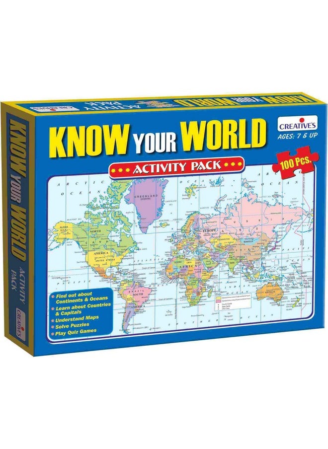 Creative's Creative’s Know Your World | World Map Jigsaw Puzzles| Learning Continents & Oceans| Countries & Their Capitals Puzzles for Kids| Map Reading Skills| Learning Educational Puzzles| Ages 7 & Up  - Image 1