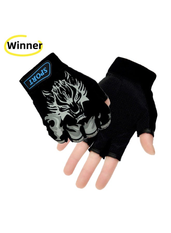 وينر قفازات نصف أصابع للأطفال، قفازات رياضية غير قابلة للانزلاق وممتصة للصدمات من الجل للأطفال الذين يمارسون رياضة ركوب الدراجات في الهواء الطلق - Image 1