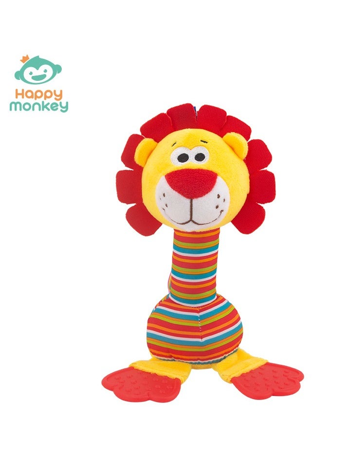 happy monkey - Small Baby Toys for Boys and Girls, Infant Newborn Toddler Children Toys, Soft Plush Toys, Baby Teethers, Stuffed Animal Lion Toy 6 month 1 Year Kids Gifts - Image 1