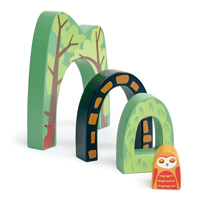 Tender Leaf Toys - Forest Tunnels - Stacking Train Set Accessories - Toy Stacker, Blocks - Open-Ended Toy Set for Inspires Creative and Imaginative Roleplay - Age 3+ - Image 2