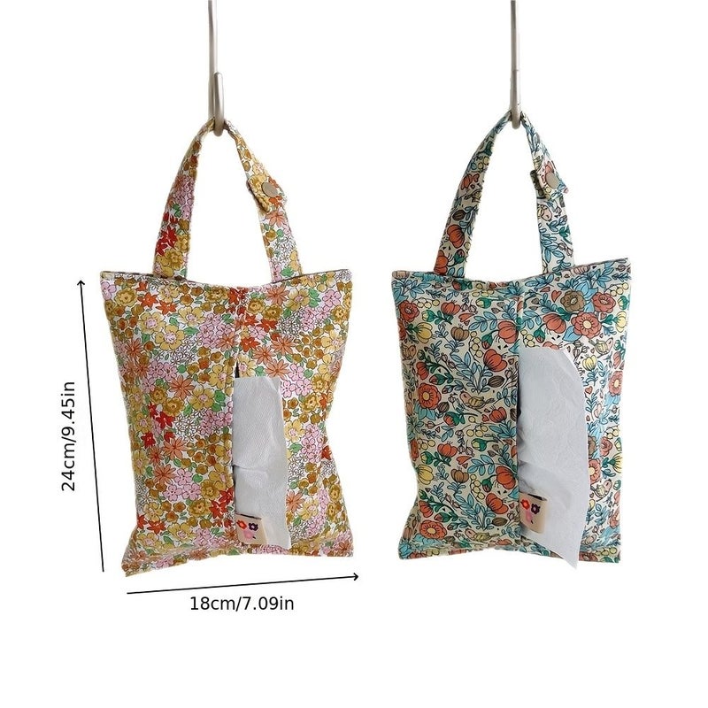 Yellow Floral Print Multi Functional Tissue Box for Home Car - Image 4