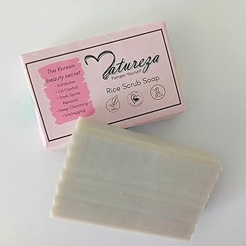 Natureza Organic hand soap Rice milk body scrub soap for tan removal skin brightening 90g - Image 2