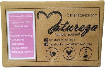 Natureza Organic hand soap Rice milk body scrub soap for tan removal skin brightening 90g - Image 3