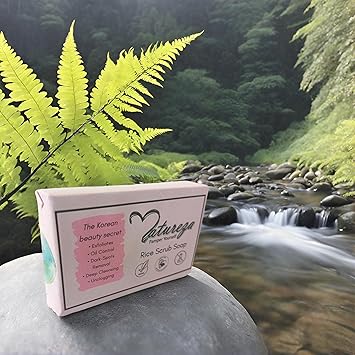 Natureza Organic hand soap Rice milk body scrub soap for tan removal skin brightening 90g - Image 1