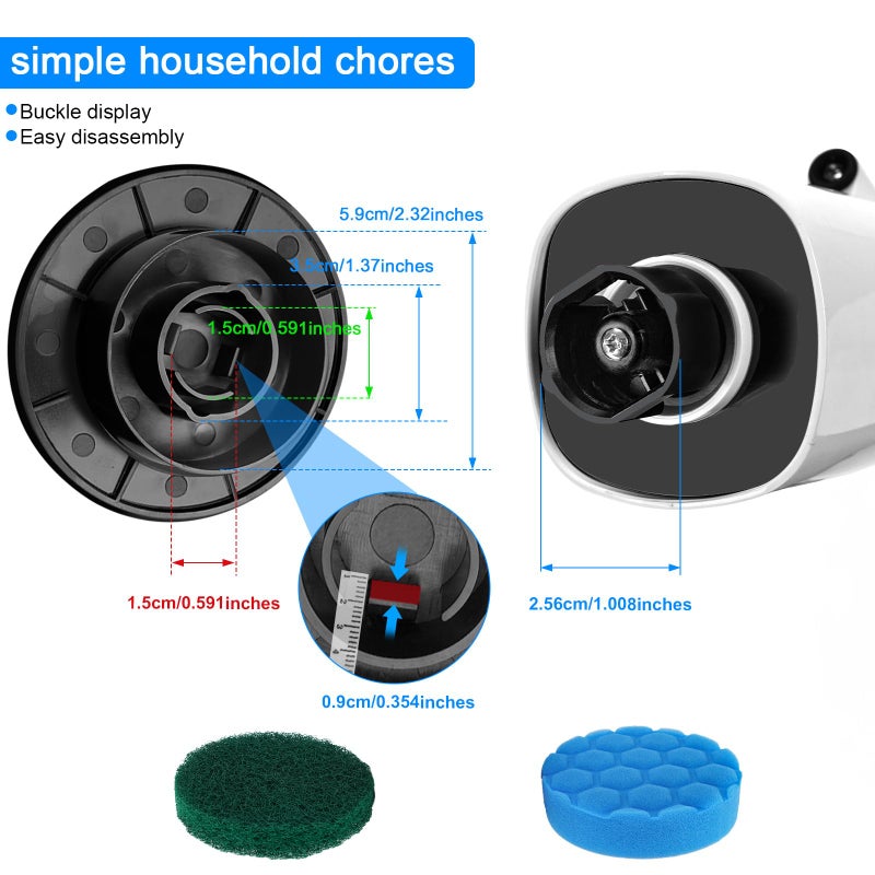 BCQDOL Electric Spin Scrubber Replacement Brush Heads Set, 10 Piece Replacement Brush Cleaning Kit for Cordless Power Scrubber, for Household Cleaning Brushes Kitchen Bathroom Floor Tile Car - Image 4