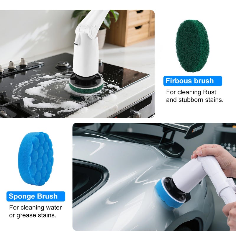 BCQDOL Electric Spin Scrubber Replacement Brush Heads Set, 10 Piece Replacement Brush Cleaning Kit for Cordless Power Scrubber, for Household Cleaning Brushes Kitchen Bathroom Floor Tile Car - Image 2