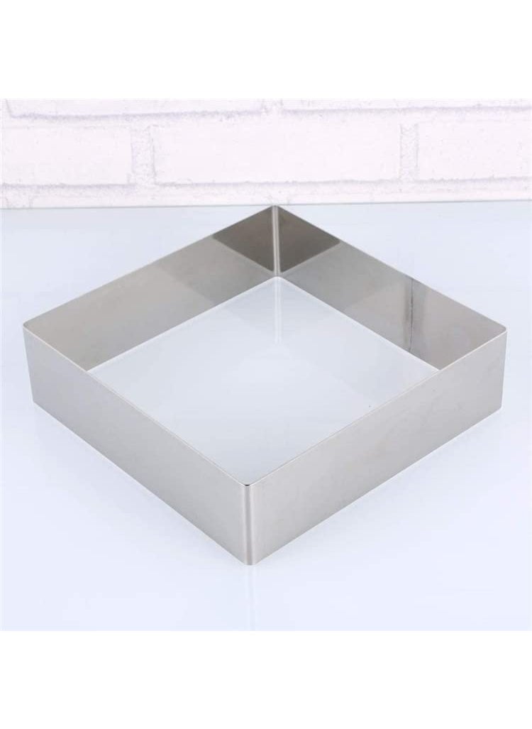 BAKING SET BAKING SET Square Cake Ring Stainless Steel Cutter Heavy Ring 55 inch Diameter X 2 inch Height  - Image 3