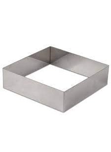 BAKING SET BAKING SET Square Cake Ring Stainless Steel Cutter Heavy Ring 55 inch Diameter X 2 inch Height  - Image 1
