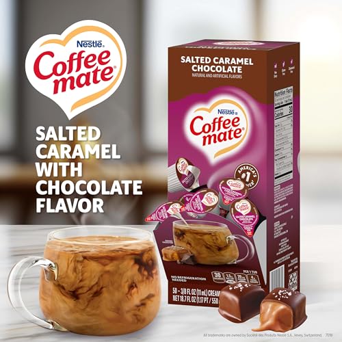Coffee Mate Nestle Coffee mate Coffee Creamer, Salted Caramel Chocolate, Liquid Creamer Singles, Non Dairy, No Refrigeration, 0.375 fl oz Tubs (Pack of 200) - Image 2