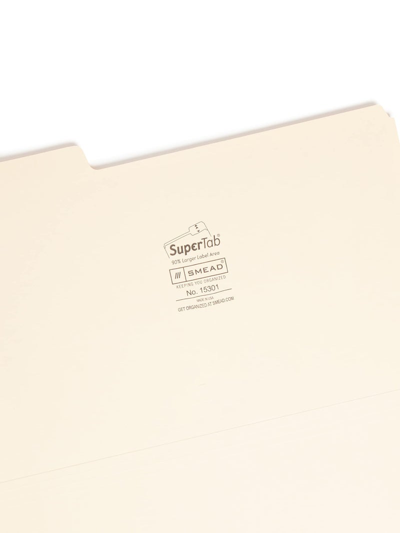 Smead SuperTab File Folder, Oversized 1/3-Cut Tab, Legal Size, Manila, 100 Per Box (15301) - Image 3