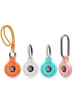 Durable Hard Plastic Case for Apple AirTag with Keychain and Strap, Ideal for Pet Dog Collars and Wallets, Anti-Lost Tracker Protector with Loop Accessory, Secure Holder for AirTag.