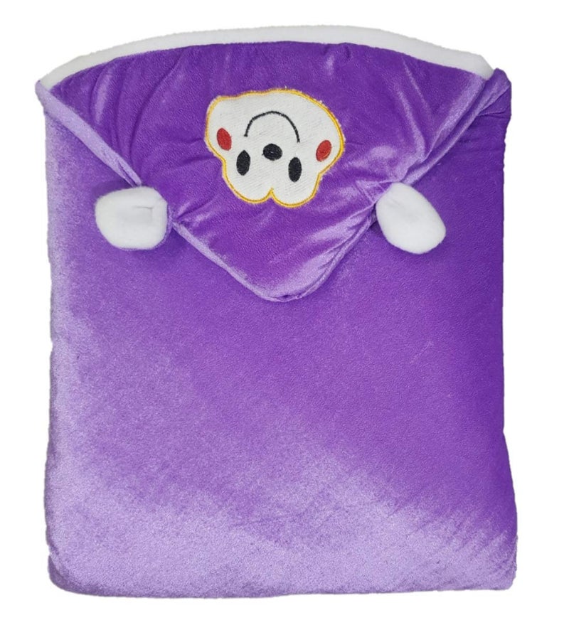 BRANDONN Wool 3 in 1 Baby Wrapper or Baby Blanket Cum Sleeping Bag Bedding (Pink/Purple, Single) - Pack of 2 - Image 5