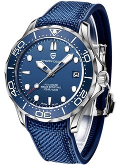 PAGANI DESIGN Men's Automatic Watches, Silver-Blue Dial, 60-Minute Scale, Stainless Steel Frame, Blue Nylon Strap PD1667  - Image 1