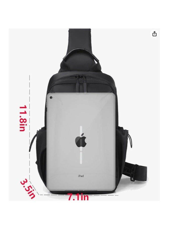 REBENUO Multipurpose Shoulder Backpack Adjustable Left or Right for Travel Hiking Cycling Black Color Model-905 - Image 5