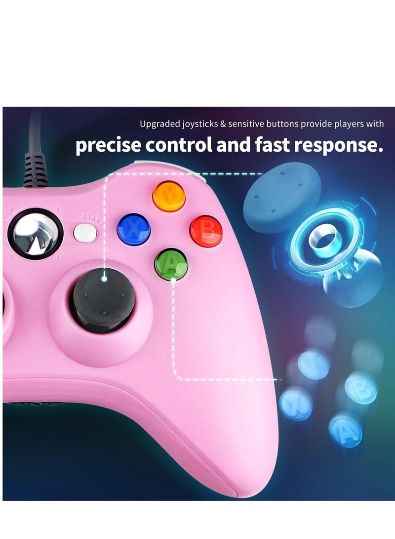 PC Wired Controller, Game Controller for Xbox 360 with Dual-Vibration Turbo Compatible with Xbox 360/360 Slim and PC Windows 7,8,10,11 - Image 5
