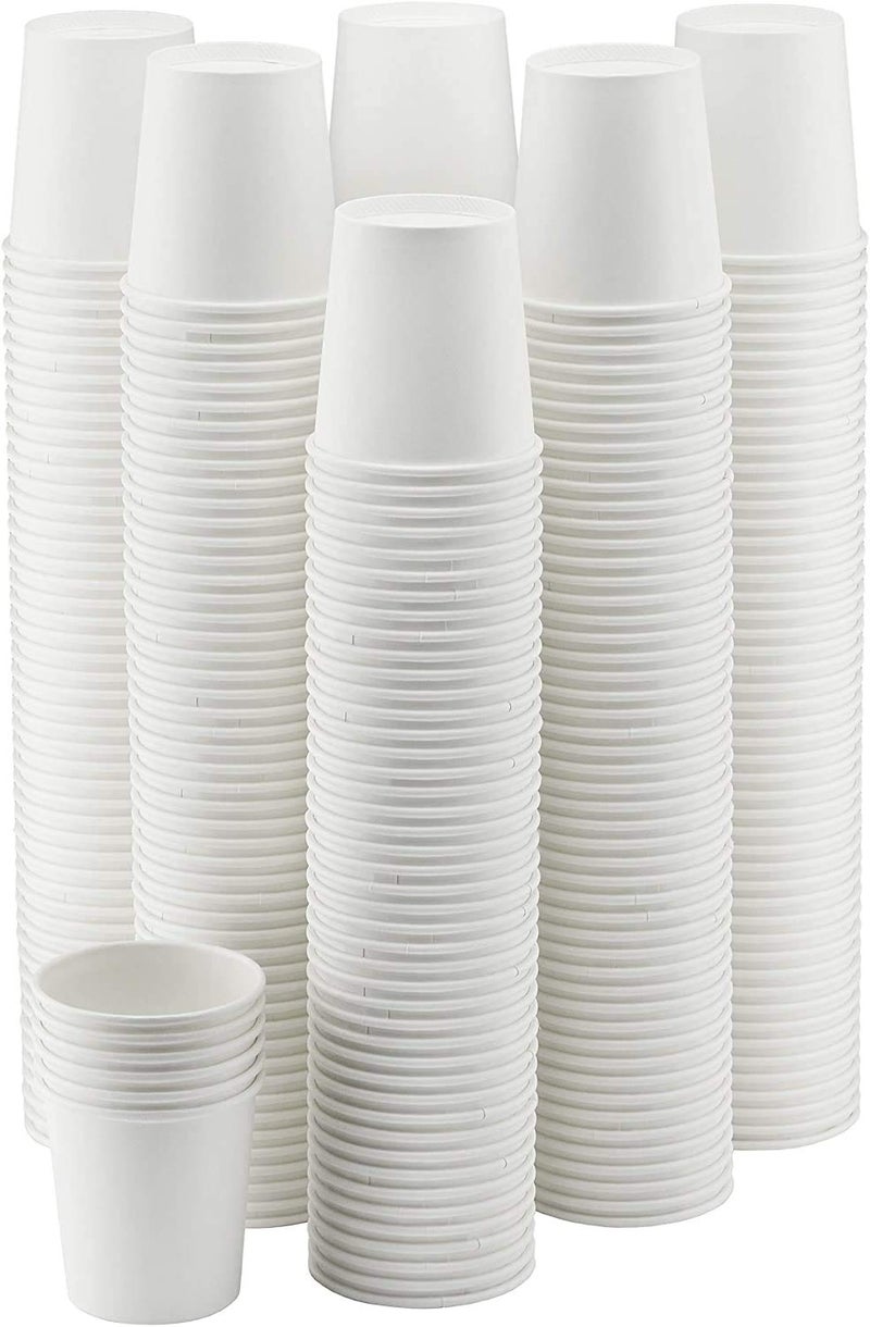NYHI 300 Pack 10 oz White Paper Disposable Coffee Cups Hot Cold Beverage Drinking Cup for Water Juice Espresso Tea Ideal for Water Coolers Party