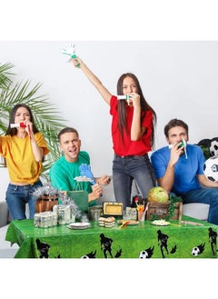 Tatuo 4 Pieces Sports Birthday Party Supplies Plastic Disposable Basketball Baseball Tablecloth Soccer Ball Table Cover Football Field Table Cloth Sports Ball Tablecloth For Party Decorations  - Image 4
